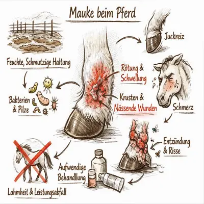 Mauke beim Pferd